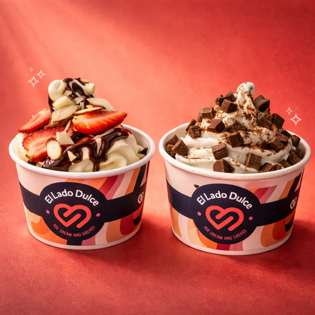 2 Frozen Yogurt + 2 Toppings a escoger por solo $6 en El Lado Dulce
