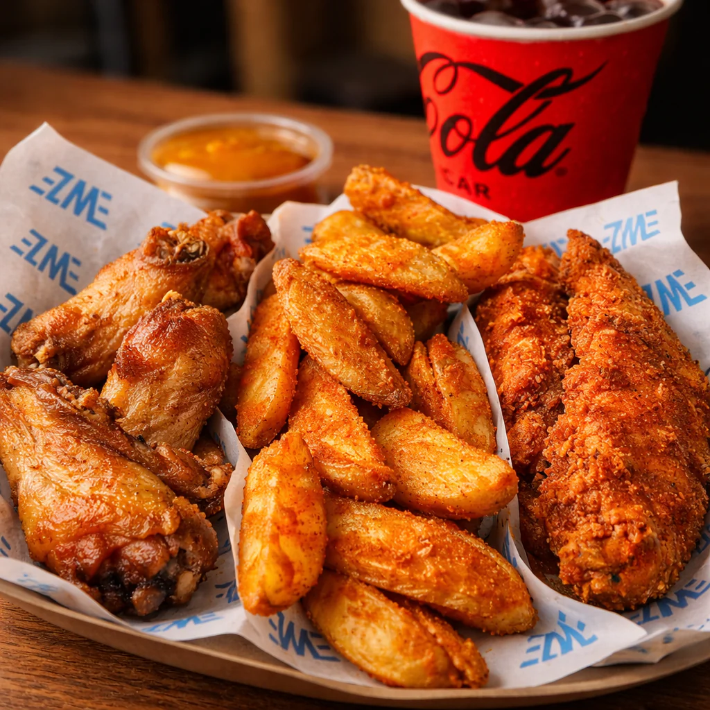 6 Wings + 3 Tenders + Papas Jumbo + Soda por solo $11.99 en Wing Zone El Dorado - Image 2